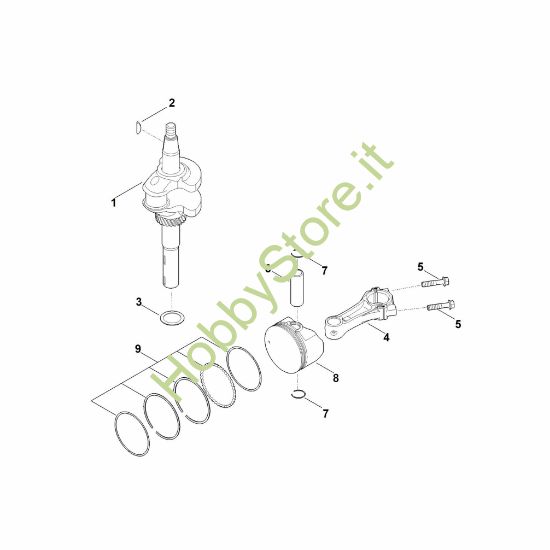 Picture of D - Albero motore, pistone EVC 1000.0 (EVC1000-0001)